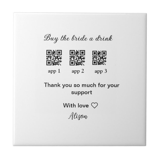 Köp en drink scan QR-kod tackInbjudan Kakelplatta (Framsidan)