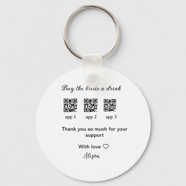 Köp en drink scan QR-kod tackInbjudan Nyckelring (Framsida)