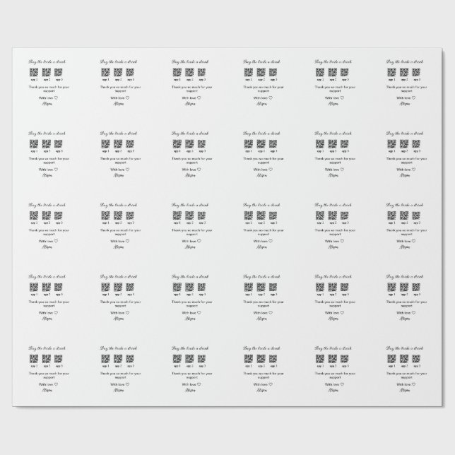 Köp en drink scan QR-kod tackInbjudan Presentpapper (Platt)