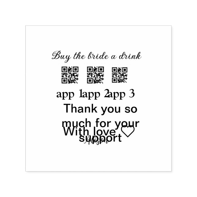 Köp en drink scan QR-kod tackInbjudan Självfärgande Stämpel (Design)