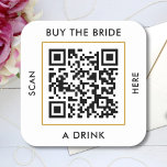 Köp en dryck-Anpassningsbar QR-kod Bachelorette Fyrkantigt Klistermärke<br><div class="desc">Ladda upp en QR-kod, lägg till text och skapa personligens klistermärke på ett enkelt sätt. Klicka på ANPASSA YTTERLIGARE om du vill ändra bakgrunden färg eller texten färg. Du kan ÖVERFÖRA DESIGN på andra Zazzle-produkter och justera den så att den passar de flesta Zazzle-objekt. StandardStudio-design görs i vektorgrafik med hög...</div>