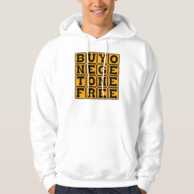 Köp en, få en gratis, gravid med tvillingar hoodie (Framsida)