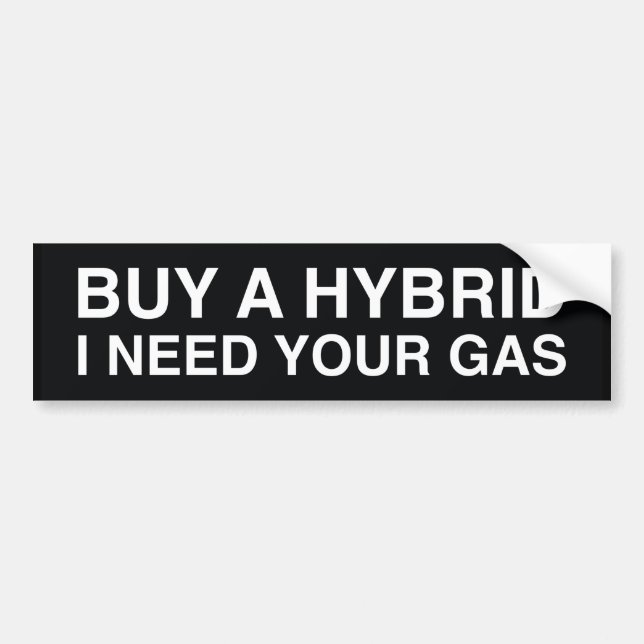 Köp en hybrid jag behöver din bensin bildekal (Framsidan)