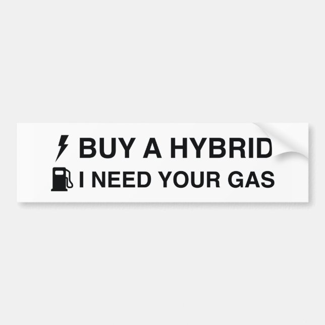 Köp en hybrid jag behöver din gas bildekal (Framsidan)