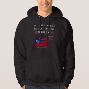 Köp en man som äter fisk dagen innan man får leva hoodie