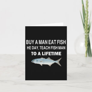 Köp en man som äter fisk, han Dag, ta en fiskman t Kort
