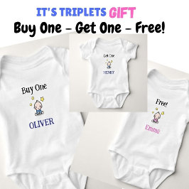 Köp ett, skaffa ett, gratis, Personlig Triplets T Shirt