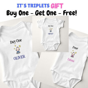 Köp ett, skaffa ett, gratis, Personlig Triplets T Shirt