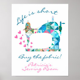 Köp Fabric Patchwork Sewing Maskin Poster