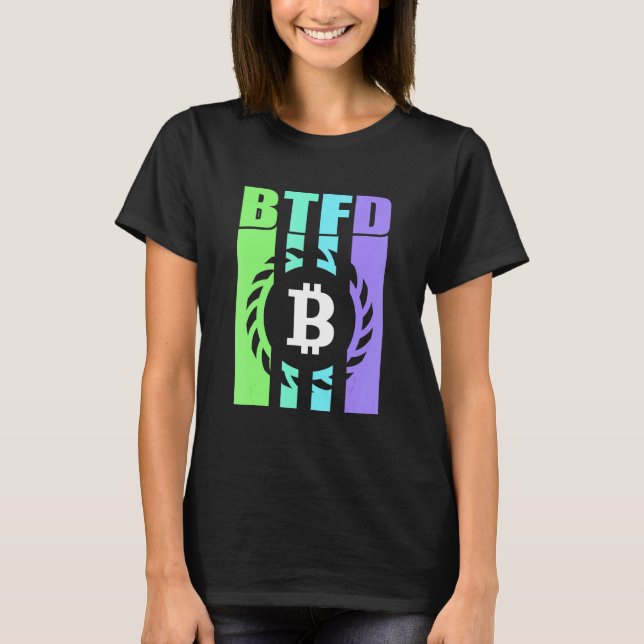 Köp Fall Fixa Håll Btc Bitcoin Blockkedja Mynt  T Shirt (Framsida)