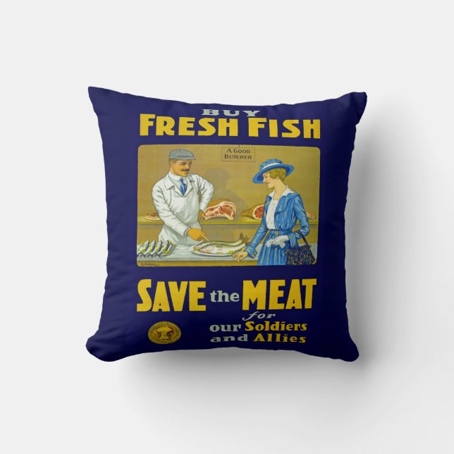 Köp färsk fisk ~ Spara Kött Kudde (Framsida)