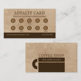 Köp förmånskort för kaffe visitkort
