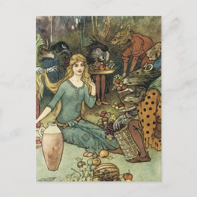 Köp från oss med en gyllene gräns vykort (Framsida)