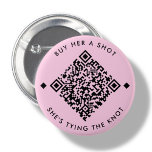 Köp henne en hake | Knappen Bachelorette QR-kod Knapp<br><div class="desc">Vit minimal Köp ett skott till henne,  hon gifter sig Anpassningsbarnas QR-kodutformning. Lägg bara till venmo,  cashapp,  paypal-URL</div>