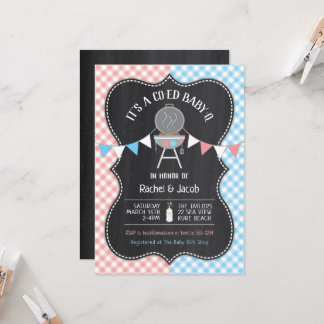 Köp i Oven Gender Reveal Baby Shower Invitati Inbjudningar