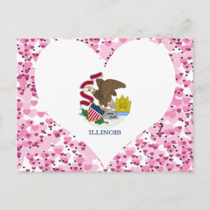 Köp Illinois Flagga Vykort