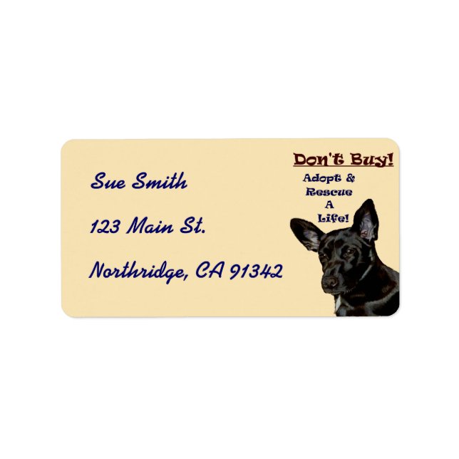 Köp inte! Anta djurförsegling Adressetikett (Framsidan)
