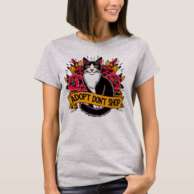 Köp inte Cat Adopt T Shirt (Framsida)
