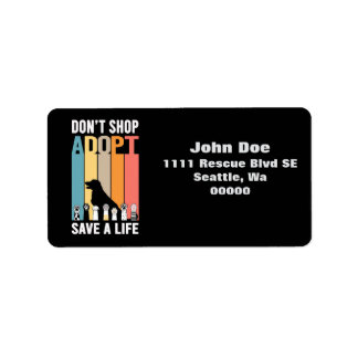 Köp inte Returetiketter för att anta Pet Rädding Adressetikett