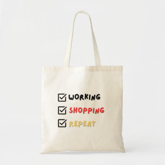 Köp-köp-upprepa | Tote Bag | Citat Tygkasse