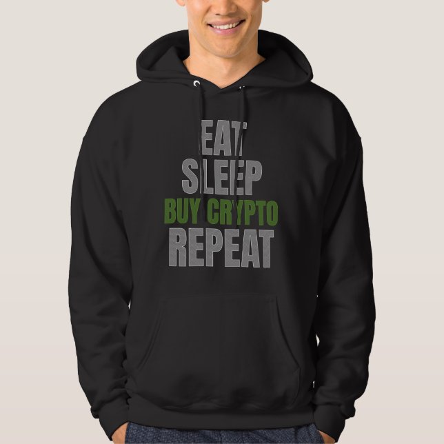 Köp krypto för att upprepa kryptovalutahandlare i  hoodie (Framsida)