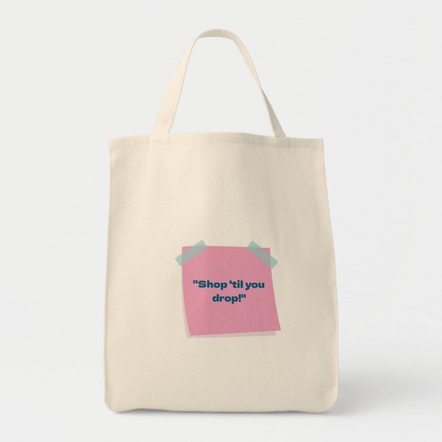 "Köp "Lilla dig!" - Roligt Shopping Tote Bag" Tygkasse (Framsidan)