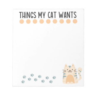 Köp lista - anteckningsblock för kattälskare