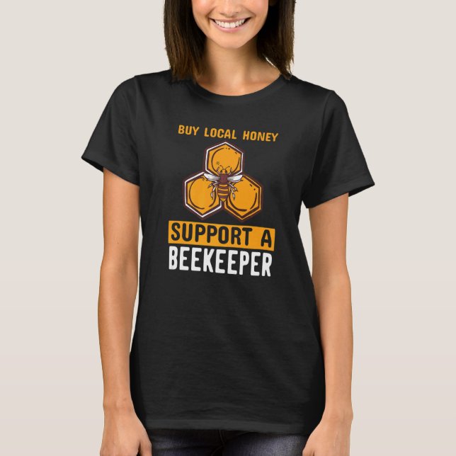 Köp lokalt honungsstöd för biodling t shirt (Framsida)