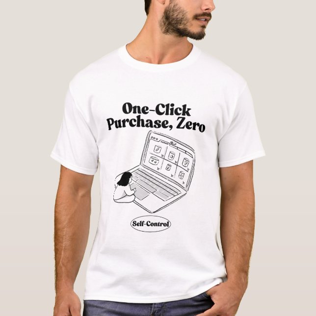 Köp med ett klick t shirt (Framsida)