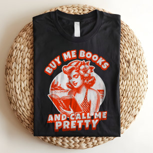 Köp mig Bokar och ring Söt Retro Bookworm T Shirt