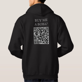 Köp mig en Boba QR-kod på bakåtlugn gratis dryck Hoodie