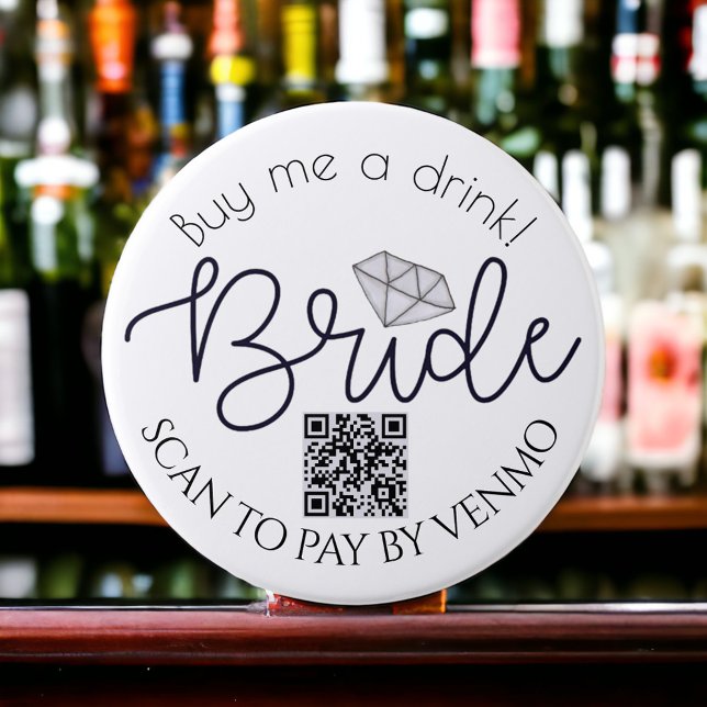 Köp mig en drink Brud Avskedsfest QR-kod Knapp (Skapare uppladdad)