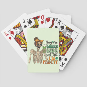 Köp mig Grönt Beer - Skeleton   St. Patrick's Day Casinokort