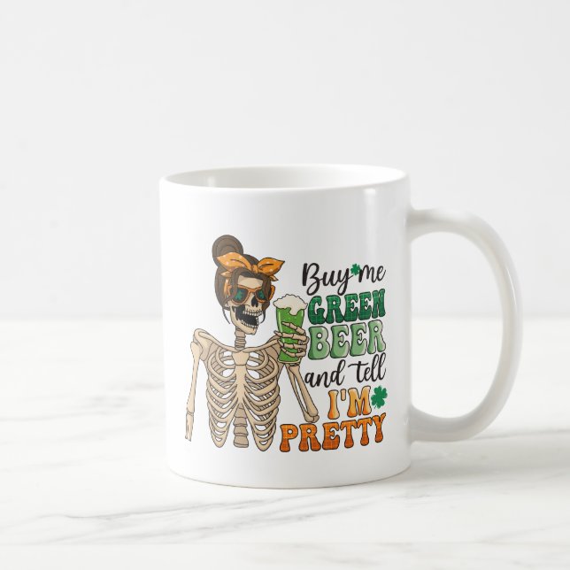 Köp mig Grönt Beer - Skeleton | St. Patrick's Day Kaffemugg (Höger)