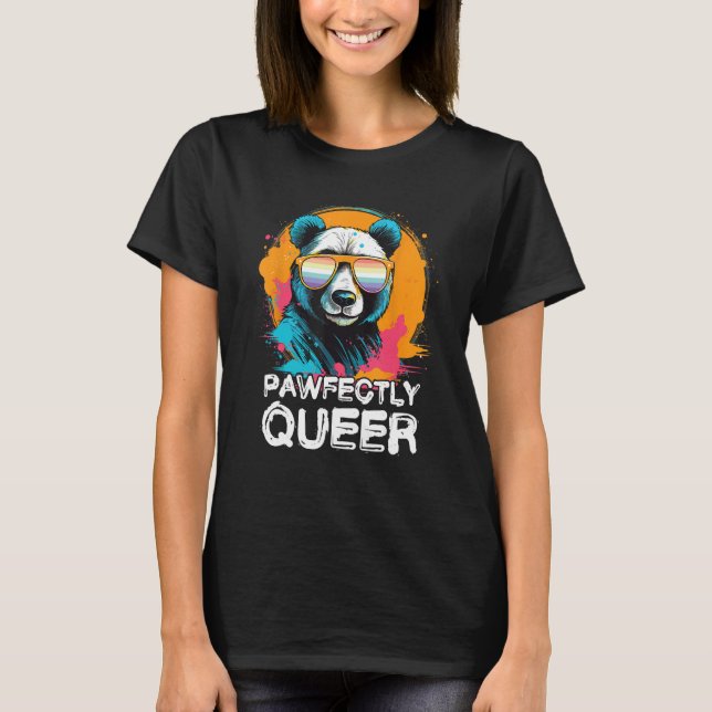 Köp panda med solglasögon Genderfaun T Shirt (Framsida)