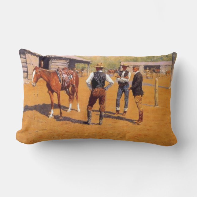 Köp polo Ponies i den amerikanska Västern Lumbarkudde (Framsida)