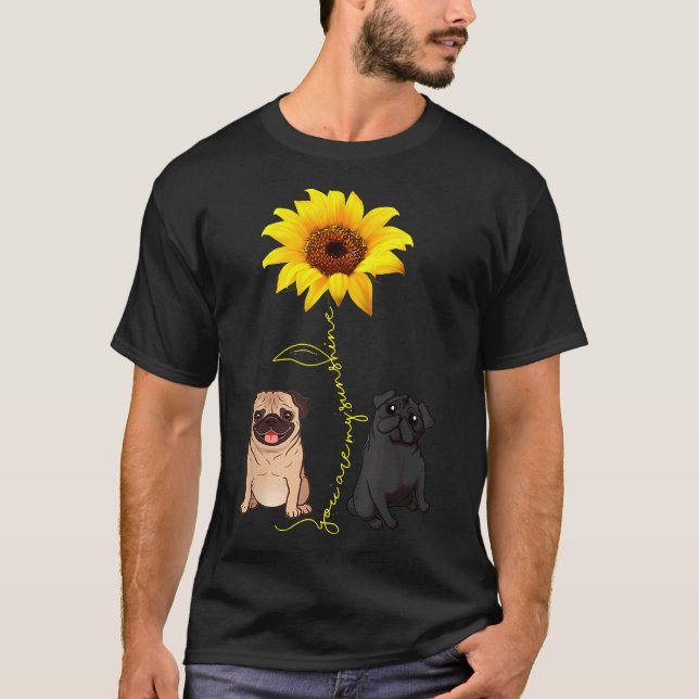 Köp söt mops Min solsken solros 452 T Shirt (Framsida)