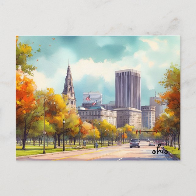 köp street Travel Vintage ohio vykort (Framsida)