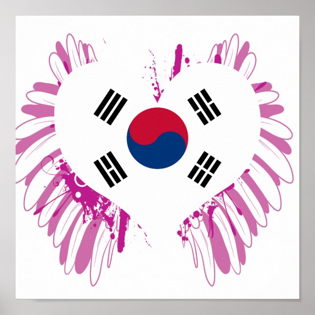 Köp Sydkorea Flagga Poster (Framsidan)