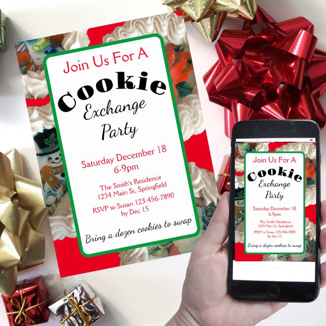Köp till Cookie Exchange-julfest Inbjudningar (Skapare uppladdad)