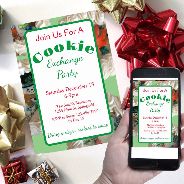 Köp till Cookie Exchange-julfest Inbjudningar (Skapare uppladdad)