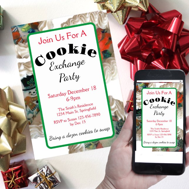 Köp till Cookie Exchange-julfest Inbjudningar (Skapare uppladdad)