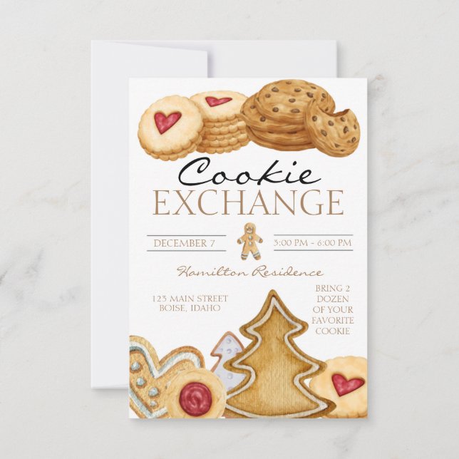 Köp till jul-cookie-Exchange Inbjudningar (Baksida)
