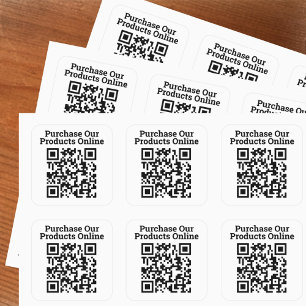 Köp Våra Produkter Online QR-kod Design Stor Fyrkantigt Klistermärke
