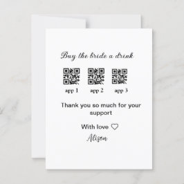 köpa brud en drink skanna QR-kod tack för inbjudan