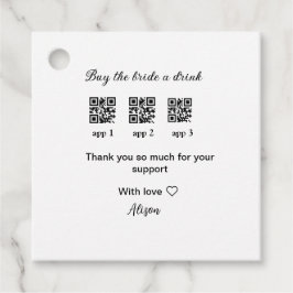 köpa brud en drink skanna QR-kod tack för inbjudan Gåvor Etiketter