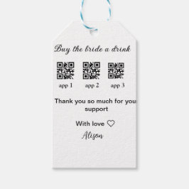 köpa brud en drink skanna QR-kod tack för inbjudan Presentetikett