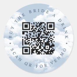 Köpa Bruden En Drink "På Molnet" Senterparty Runt Klistermärke