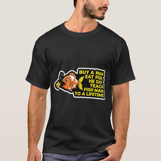 köpa man äta fisk t shirt (Framsida)