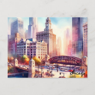 köpa Resa Vintage Chicago vykort